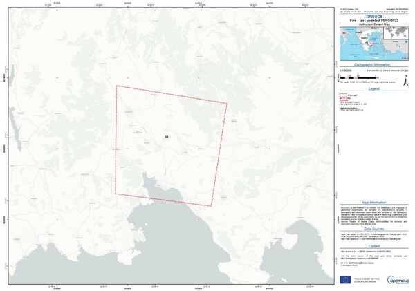 Ενεργοποιήθηκε η υπηρεσία Copernicus για τις πυρκαγιές σε Αχαΐα και Ιτέα