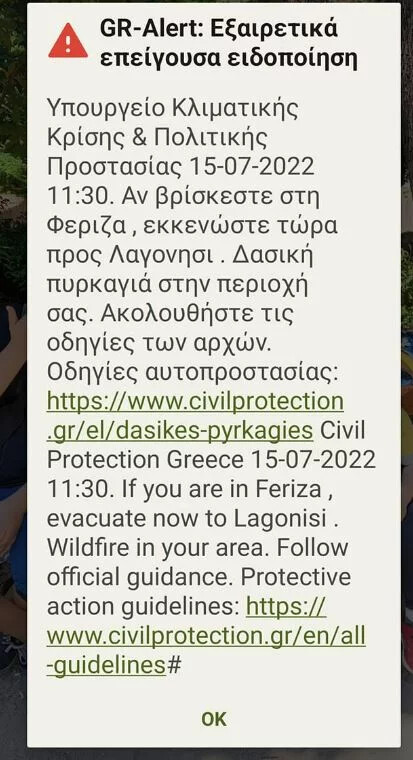 Φωτιά στην Φέριζα Σαρωνικού -Εκκενώνεται οικισμός