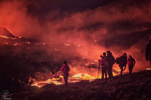 Iceland's officials warned people to stay away from a volcanc eruption near Reykjavik, but people are flocking to the site anyway