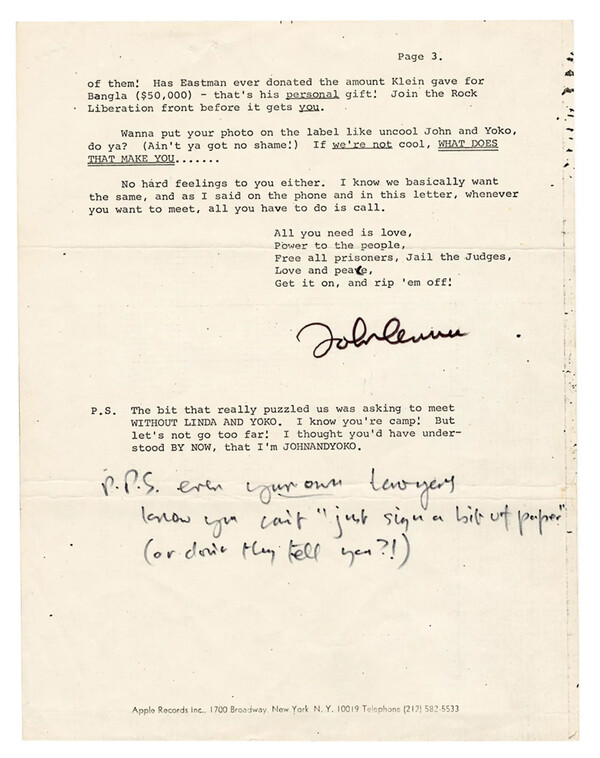 Στο «σφυρί» η οργισμένη επιστολή Λένον προς ΜακΚάρτνεϊ μετά τη διάλυση των Beatles - «Μας έχ@@@ες δημοσίως» 
