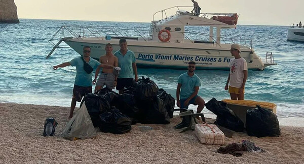 Ζάκυνθος: Ιδιοκτήτες σκαφών πήγαν και μάζεψαν τα σκουπίδια από το Ναυάγιο