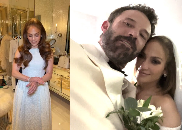 O λαμπερός (δεύτερος) γάμος της JLo με τον Μπεν Άφλεκ- Όλοι στα λευκά