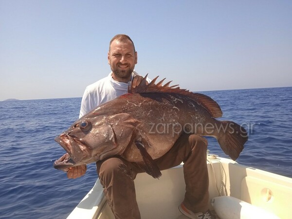 Χανιά: Ερασιτέχνες έπιασαν τεράστιο ψάρι βάρους 42 κιλών