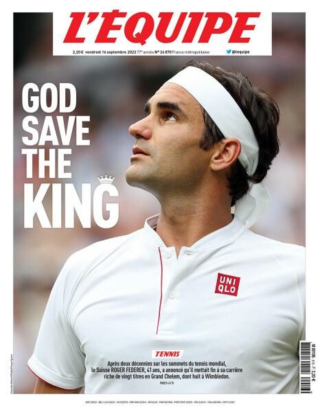 God save the king: Το πρωτοσέλιδο της L’Equipe για τον Ρότζερ Φέντερερ