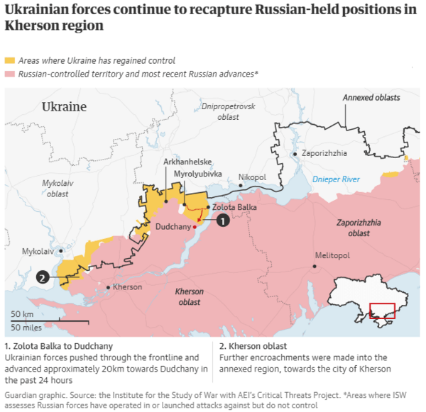 Πόλεμος στην Ουκρανία: Το Κίεβο συνεχίζει να απελευθερώνει εδάφη- Χάρτες της Μόσχας δείχνουν υποχωρήσεις