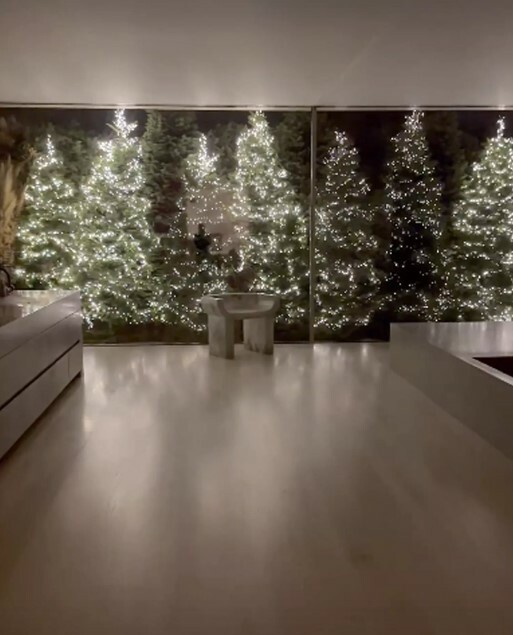 Kim Kardashian Shows Off 'Magical' Bathroom with 8 Glowing Christmas Trees