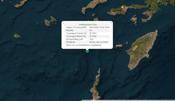 Σεισμός 4,2 Ρίχτερ στην Τήλο