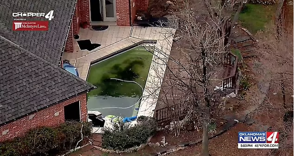 Toddler twin brother and sister aged 18 months BOTH drown in murky outdoor pool of their family's Oklahoma mansion 'after great-grandma with Alzheimer's left back door open'