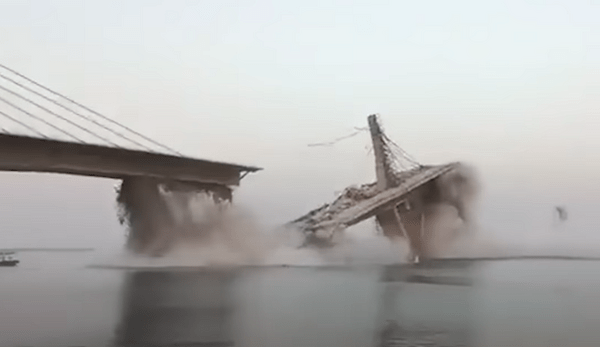 A bridge under construction in India has collapsed - for the second time