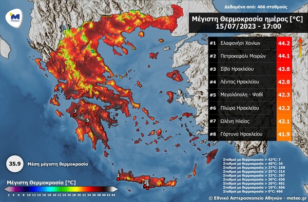 Καύσωνας «Κλέων»: Πάνω από 44 βαθμούς Κελσίου η θερμοκρασία στη νότια Κρήτη