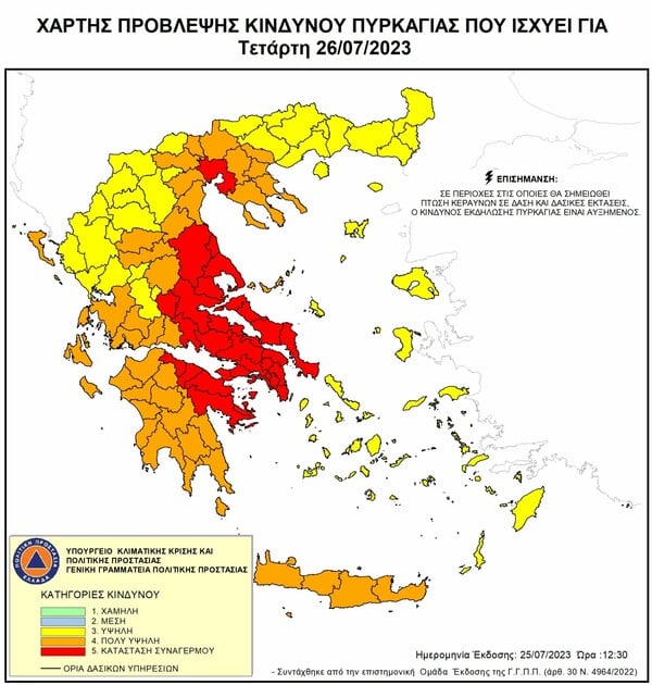 Meteo: Ο καιρός τύπου «hot- dry- windy» φέρνει ακραία επικινδυνότητα πυρκαγιών αύριο