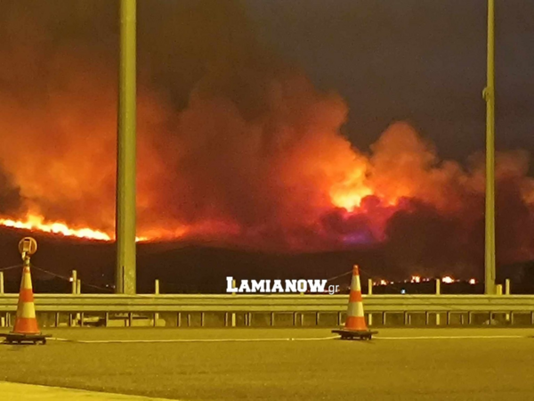 Φωτιά στη Θήβα: Δίπλα στην εθνική οδό Αθηνών – Λαμίας