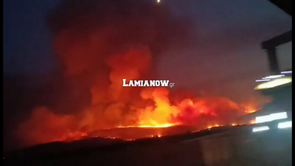 Φωτιά στη Θήβα: Δίπλα στην εθνική οδό Αθηνών – Λαμίας