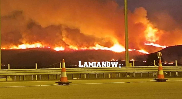 Φωτιά στη Θήβα: Δίπλα στην εθνική οδό Αθηνών – Λαμίας