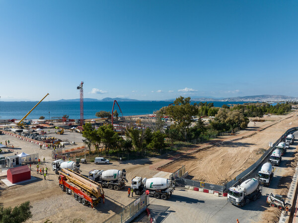Ο Όμιλος ΗΡΑΚΛΗΣ ολοκλήρωσε με επιτυχία το μεγαλύτερο έργο σκυροδέτησης στην Ελλάδα για τη θεμελίωση του Riviera Tower