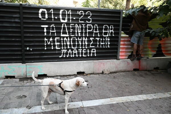 Συνεχίζονται οι αντιδράσεις για την κοπή δέντρων στα Εξάρχεια