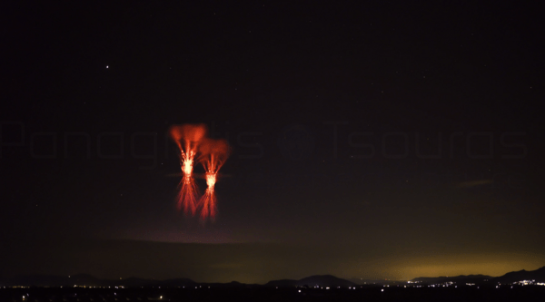 Κακοκαιρία: Εντυπωσιακό, διπλό red sprite από την καταιγίδα στο Αιγαίο