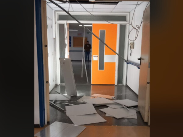 Κατέρρευσε τμήμα οροφής μέσα σε κλινική του νοσοκομείου του Ρίου