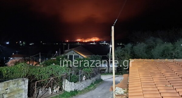 Φωτιά στη Ζάκυνθο- Ισχυροί άνεμοι πνέουν στην περιοχή