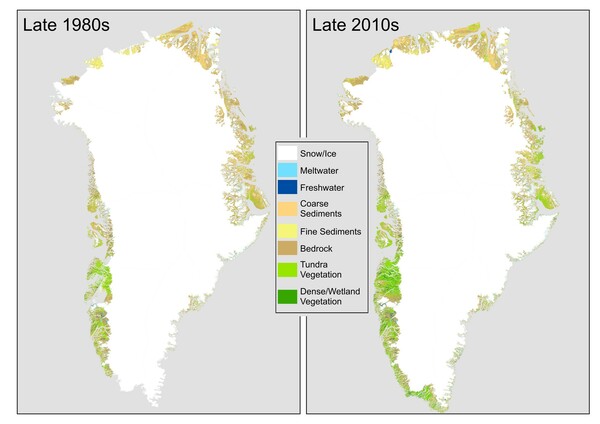 Στη Γροιλανδία οι πάγοι λιώνουν και δημιουργούνται υγρότοποι και βλάστηση