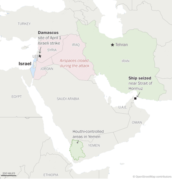 Επίθεση Ιράν κατά του Ισραήλ: Πού χτύπησαν τα drone και οι πύραυλοι που δεν αναχαιτίστηκαν