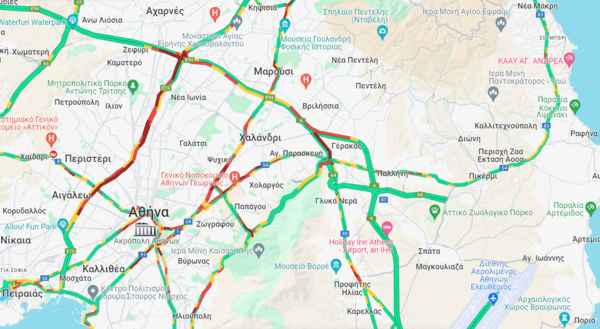 Κίνηση στους δρόμους: Στο «κόκκινο» ο Κηφισός - Πού σημειώνονται καθυστερήσεις