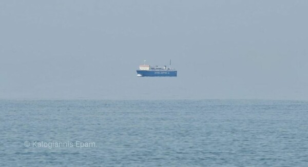 Fata Morgana στην Κύμη: «Ιπτάμενο» πλοίο φαινόταν από την ακτή