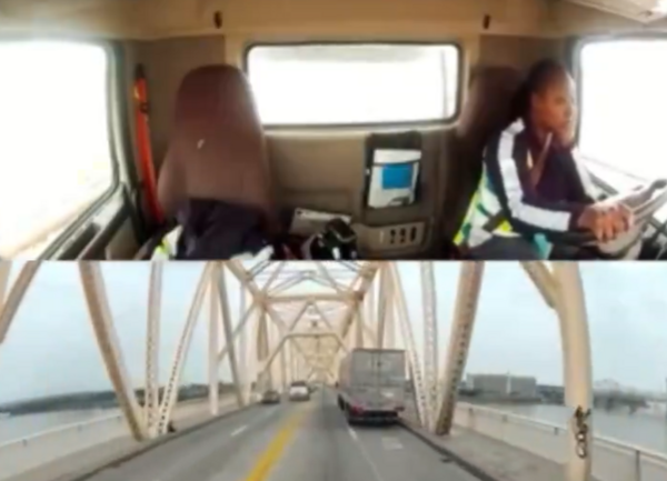 ΗΠΑ: Νέο βίντεο από το φορτηγό που συγκρούστηκε με αυτοκίνητο και κρεμάστηκε από γέφυγρα