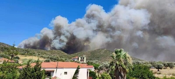 Ανεξέλεγκτη η φωτιά στην Εύβοια: