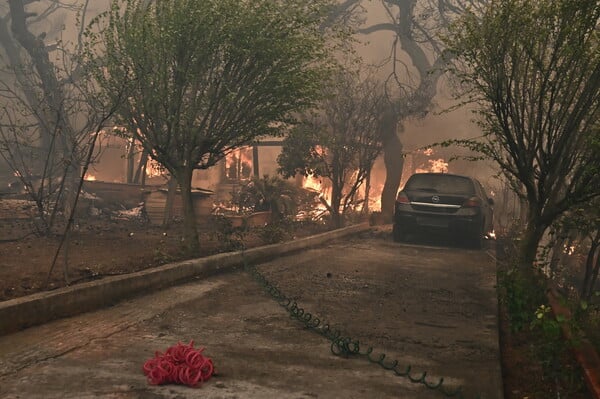 Η φωτιά στην Αττική σε εικόνες: Στις φλόγες σπίτια, αυτοκίνητα και επιχειρήσεις