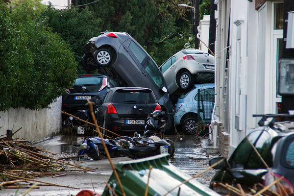 Ρόδος: Εικόνες καταστροφής την επομένη της κακοκαιρίας Bora