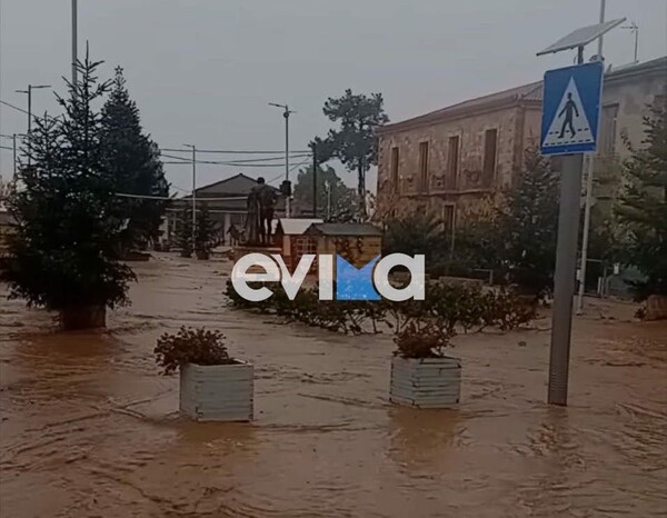 Κακοκαιρία - Λουτρά Αιδηψού: Καλυμμένοι με λάσπη οι δρόμοι