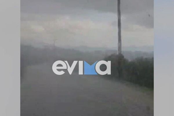 Κακοκαιρία: Ισχυρή χαλαζόπτωση το μεσημέρι στην Εύβοια