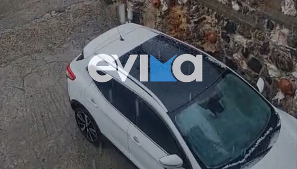 Κακοκαιρία: Ισχυρή χαλαζόπτωση το μεσημέρι στην Εύβοια