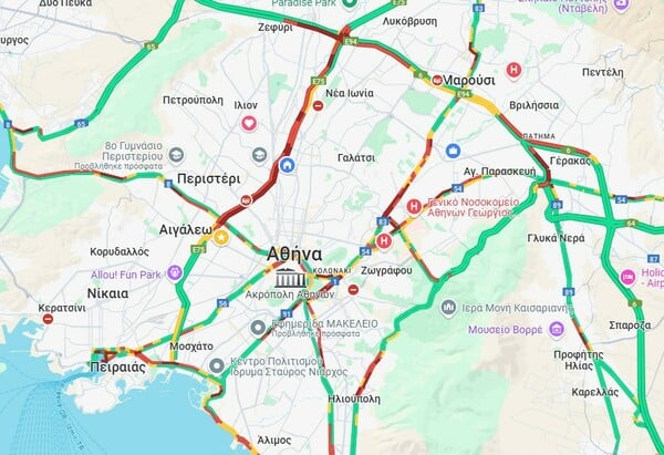 Η κίνηση στους δρόμους: Ουρές στον Κηφισό