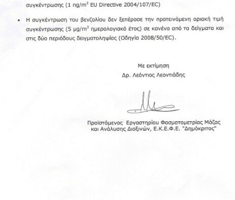ΥΠΕΝ για Αλίαρτο: Δεν καταγράφονται υπερβάσεις των οριακών τιμών για κανένα ατμοσφαιρικό ρύπο