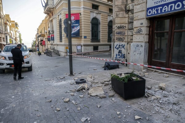 Σεισμός 6,1R στην Κρήτη: Ελαφρές ζημιές σε ετοιμόρροπα κτίρια στο Ηράκλειο 