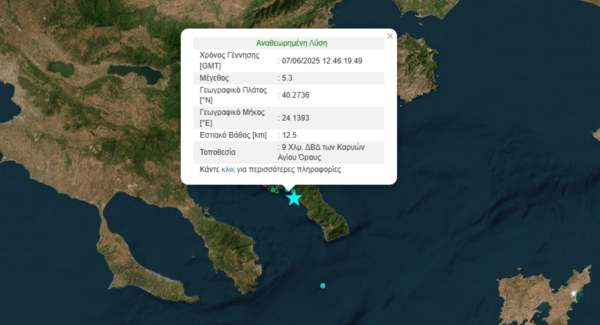 Σεισμός 5,3 Ρίχτερ στο Άγιο Όρος