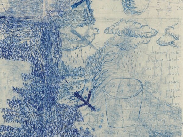 Ζωγραφικά έργα και σχέδια του Oscar Murillo στην Gagosian