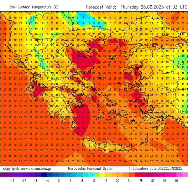 Καιρός - Μαρουσάκης: Νέοι χάρτες για το πώς θα κινηθεί η ζέστη τις επόμενες ημέρες