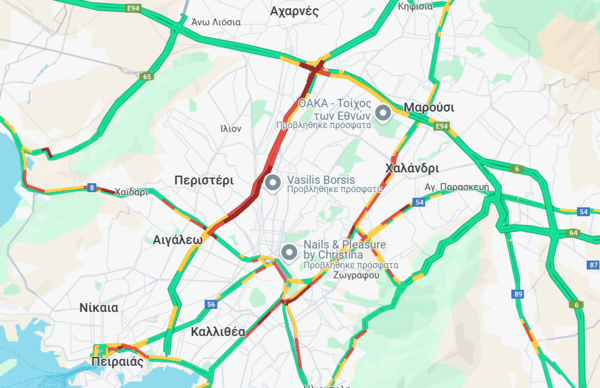 Κίνηση στον Κηφισό - Ομαλή η κυκλοφορία στους περισσότερους δρόμους