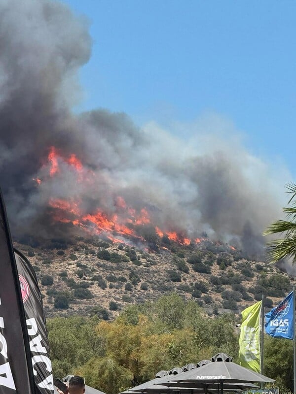 Φωτιά στο Κορωπί: Στις αυλές των σπιτιών οι φλόγες