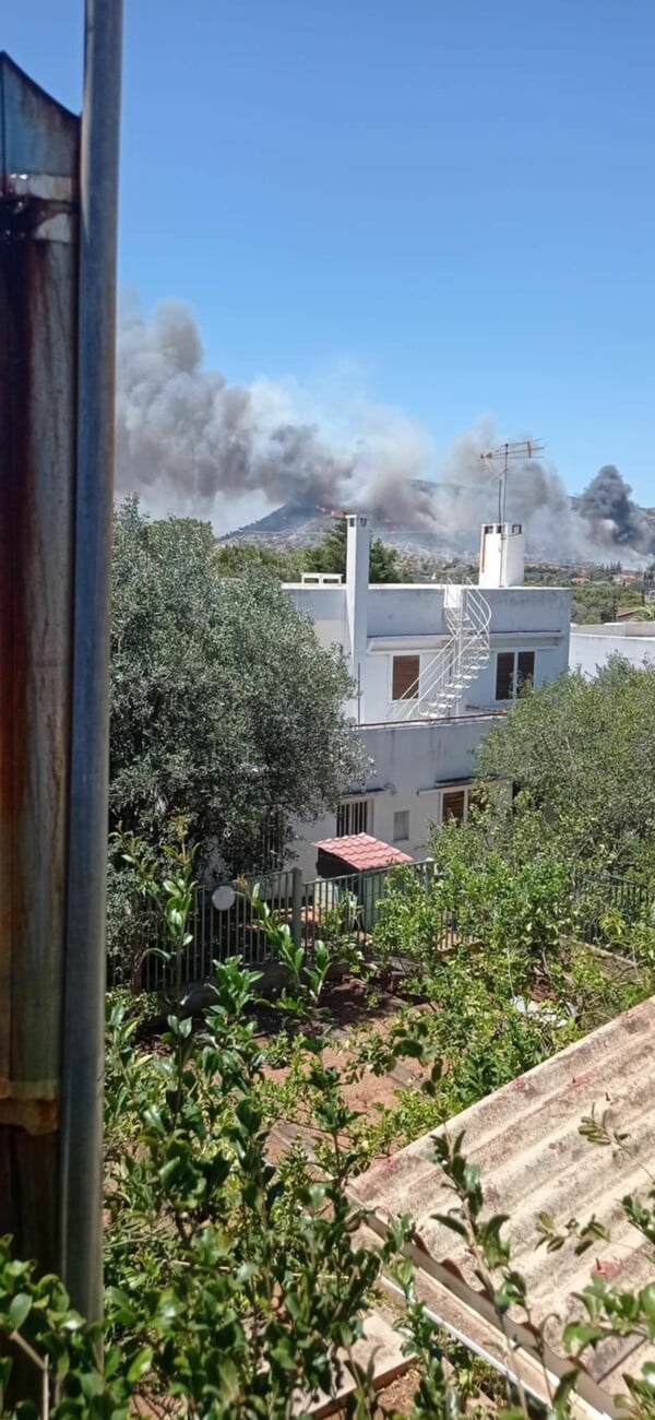Φωτιά τώρα στο Κορωπί - Μήνυμα 112 για εκκένωση της Γαλάζιας Ακτής