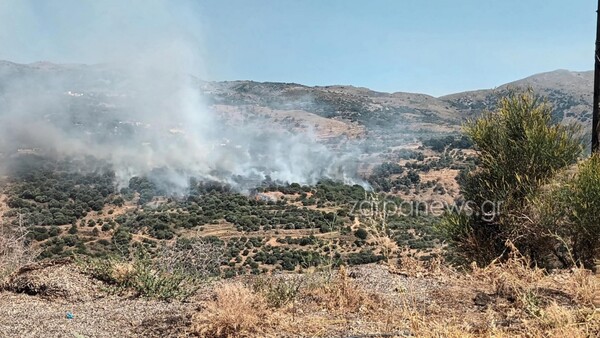 Φωτιά τώρα στον Αγριλέ Χανίων
