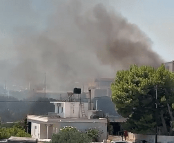Φωτιά στη Βιγλιά Ιεράπετρας - Καίει κοντά σε σπίτια και θερμοκήπια
