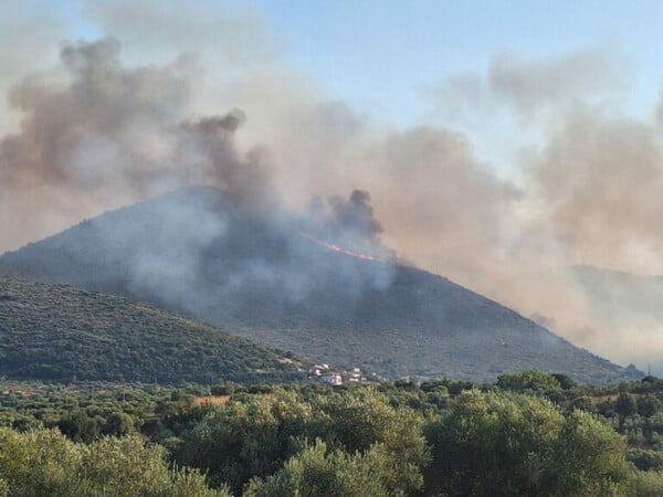 Μεγάλη η φωτιά στη Μεσσηνία - Αναζωπύρωση στην Εύβοια και μήνυμα του 112