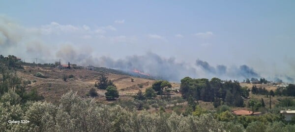 Μεγάλη φωτιά τώρα στην Κερατέα