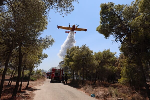 Φωτιά τώρα στον Κουβαρά Αττικής