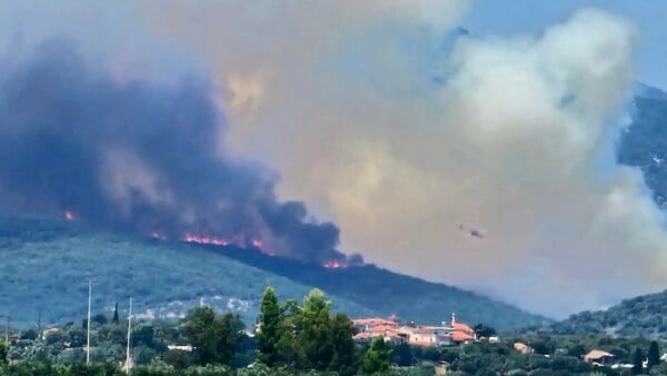 Φωτιά τώρα στα Πετράλωνα Μεσσηνίας - Μήνυμα 112 στους κατοίκους