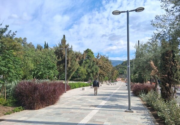 Εικόνες από τη Βασιλίσσης Όλγας: Άνοιξε κομμάτι της - Αφαιρέθηκε μέρος της περίφραξης